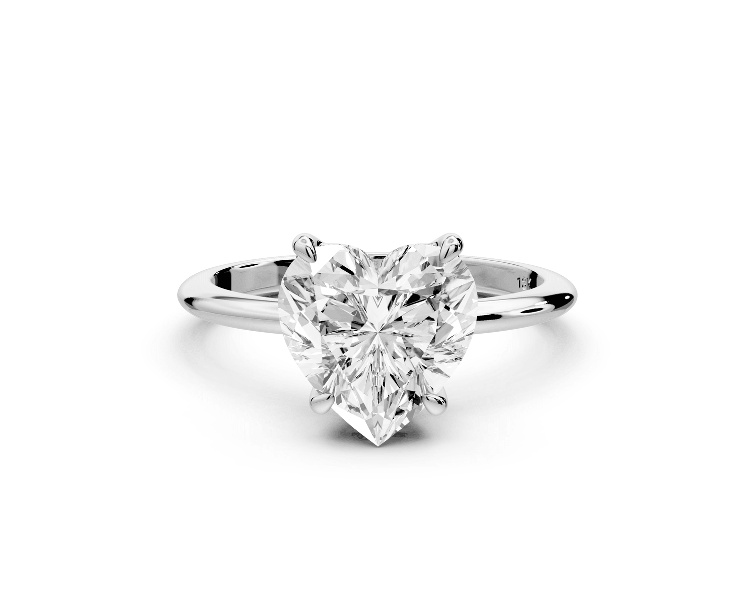 Odessa - 4ct 18k white gold heart Knife Edge Solitaire Engagement Ring - Mr. Alex Jewelry