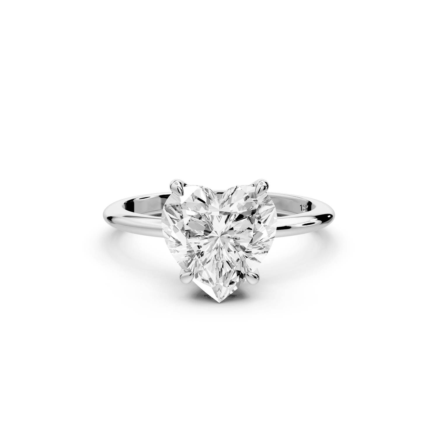 Odessa - 4ct 18k white gold heart Knife Edge Solitaire Engagement Ring - Mr. Alex Jewelry