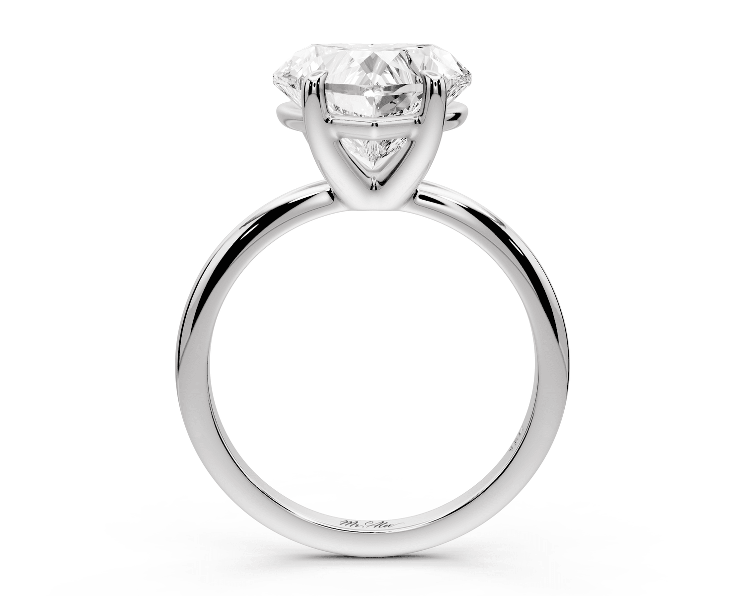 Odessa - 4ct 18k white gold heart Knife Edge Solitaire Engagement Ring - Mr. Alex Jewelry