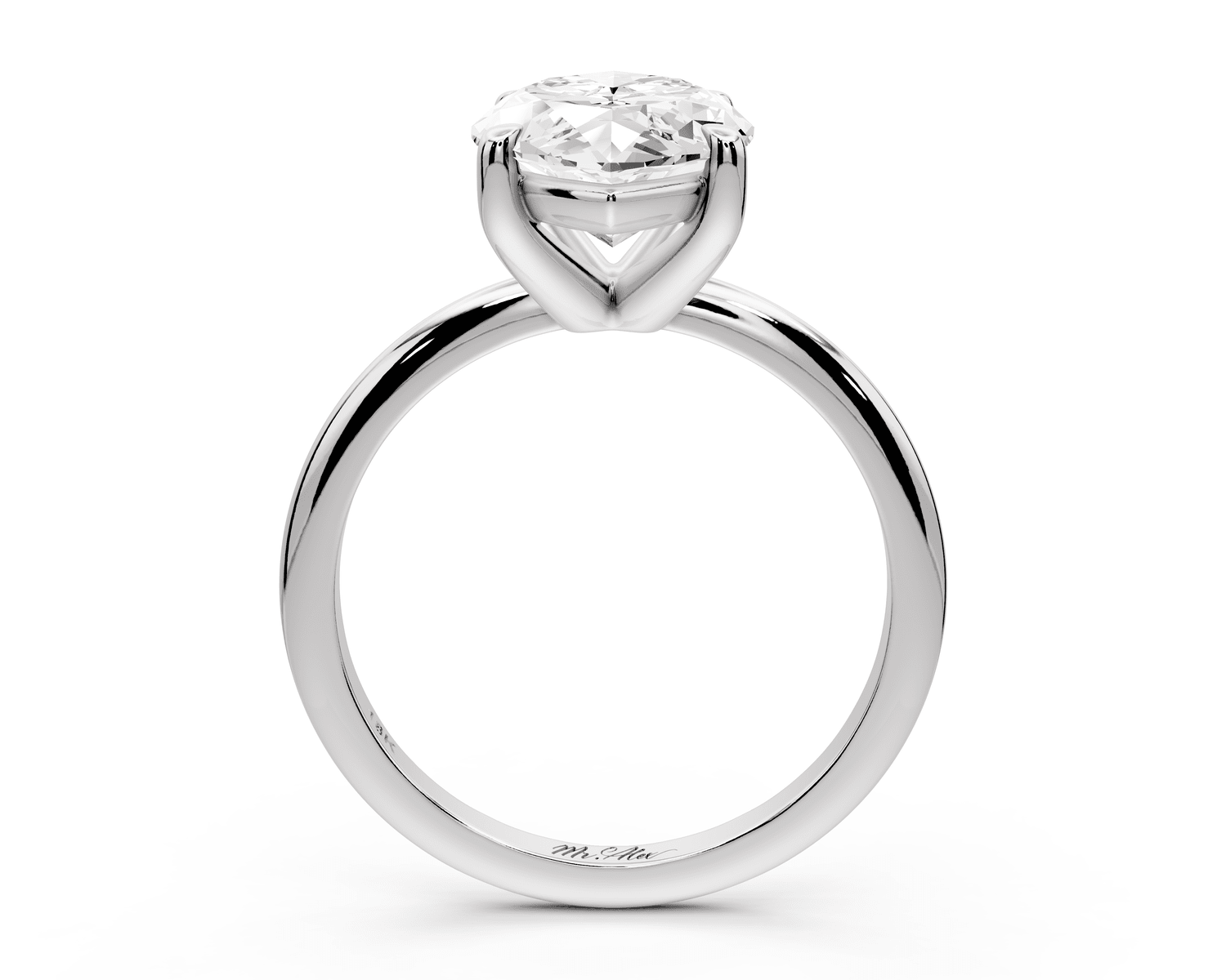 Odessa - 4ct 18k white gold marquise Knife Edge Solitaire Engagement Ring - Mr. Alex Jewelry