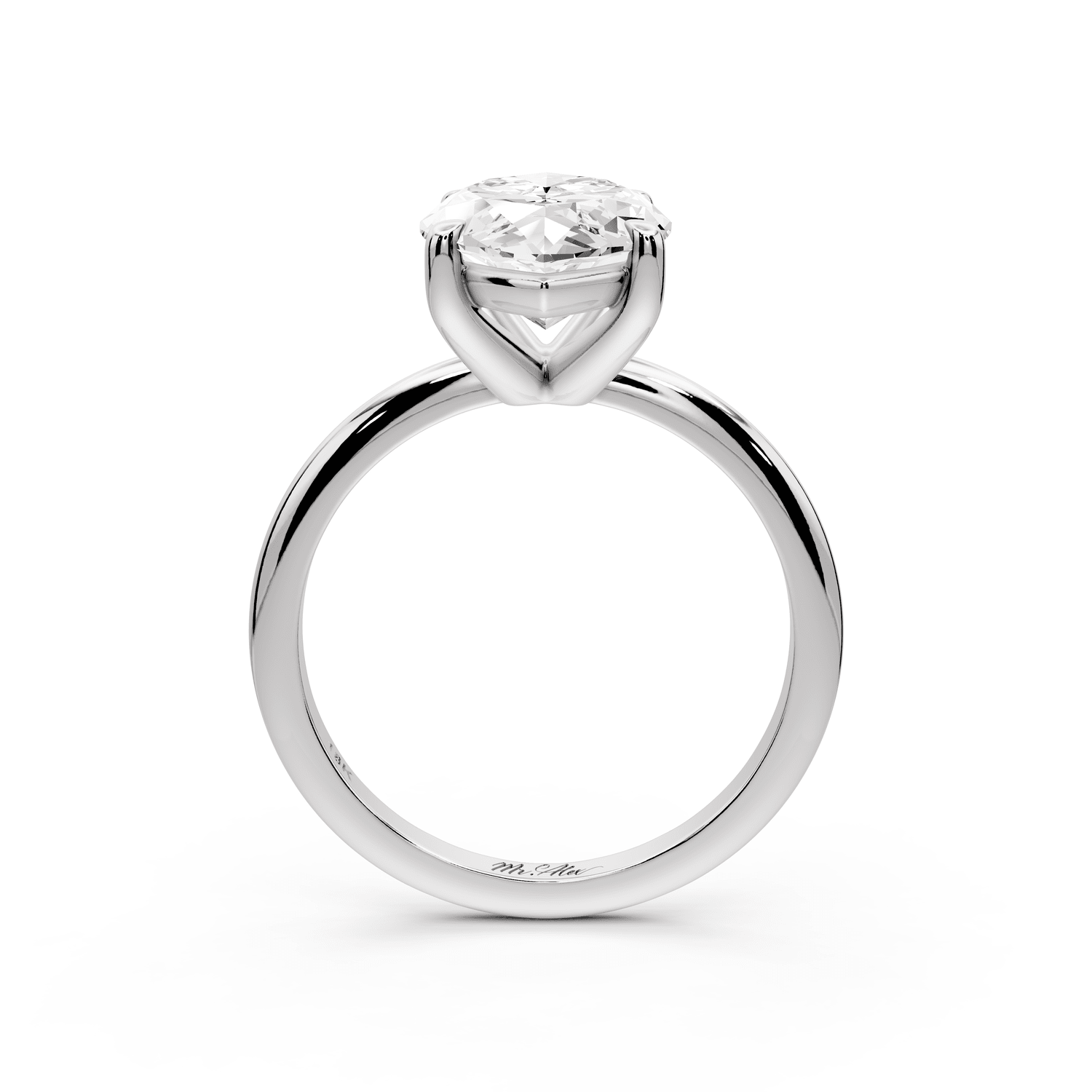 Odessa - 4ct 18k white gold marquise Knife Edge Solitaire Engagement Ring - Mr. Alex Jewelry