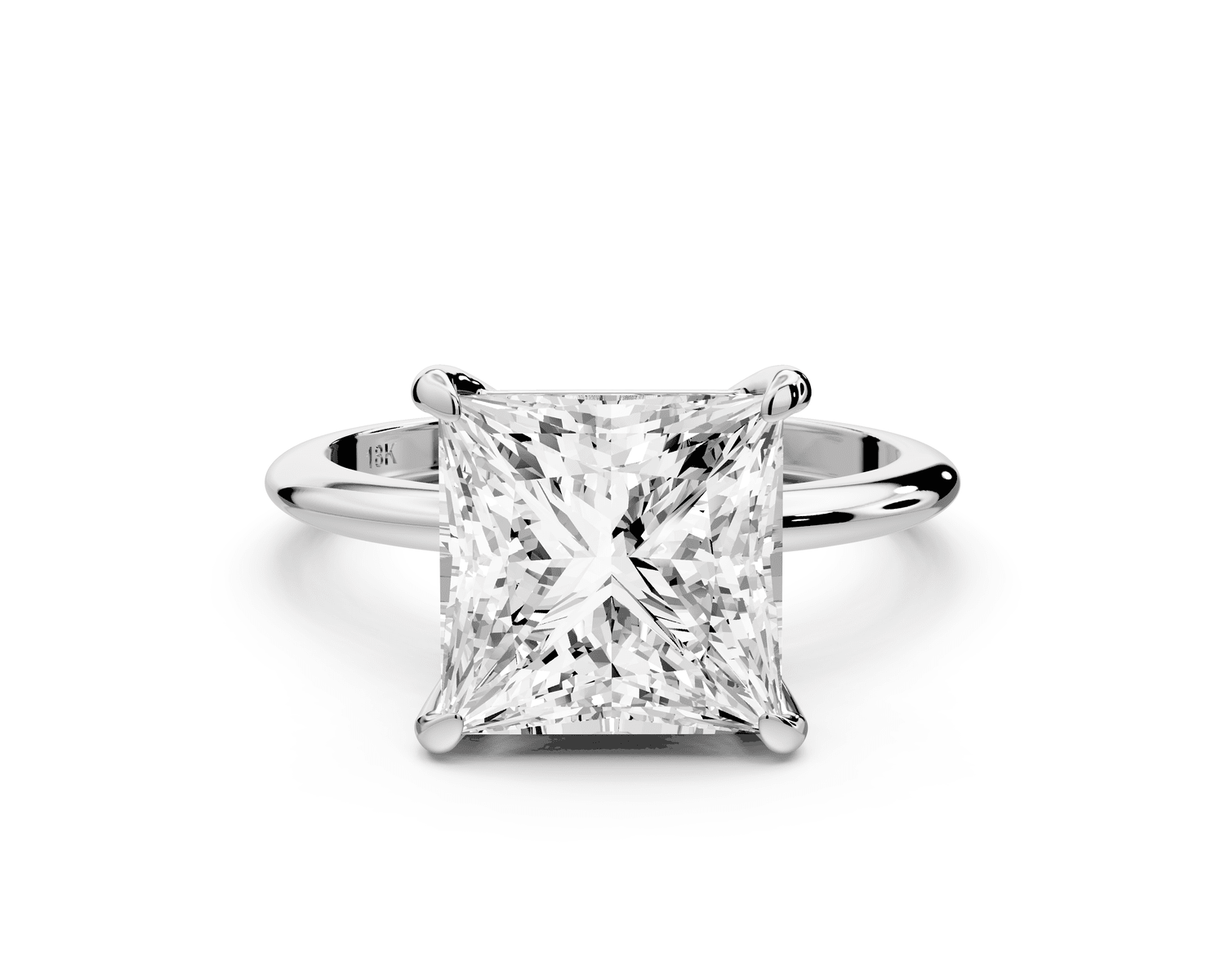 Odessa - 4ct 18k white gold princess Knife Edge Solitaire Engagement Ring - Mr. Alex Jewelry