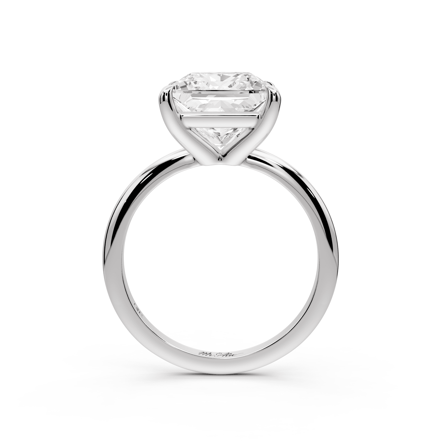Odessa - 4ct 18k white gold princess Knife Edge Solitaire Engagement Ring - Mr. Alex Jewelry