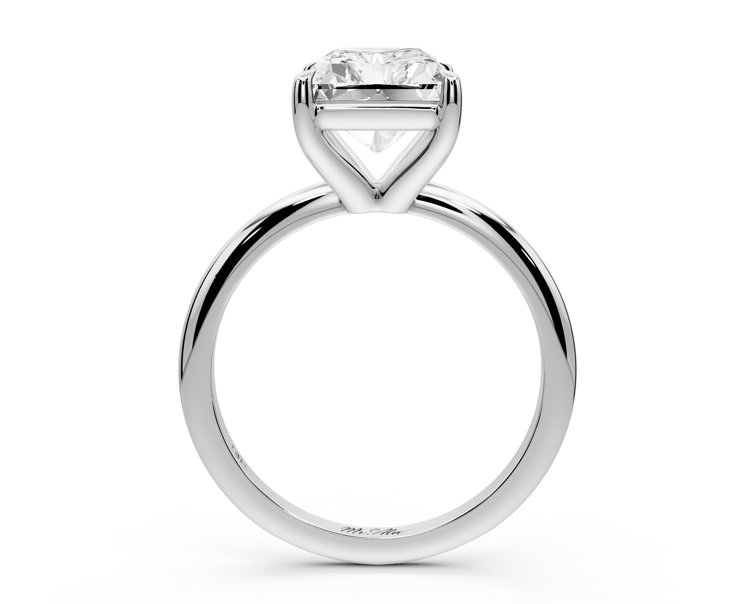 Odessa - 4ct 18k white gold radiant Knife Edge Solitaire Engagement Ring - Mr. Alex Jewelry