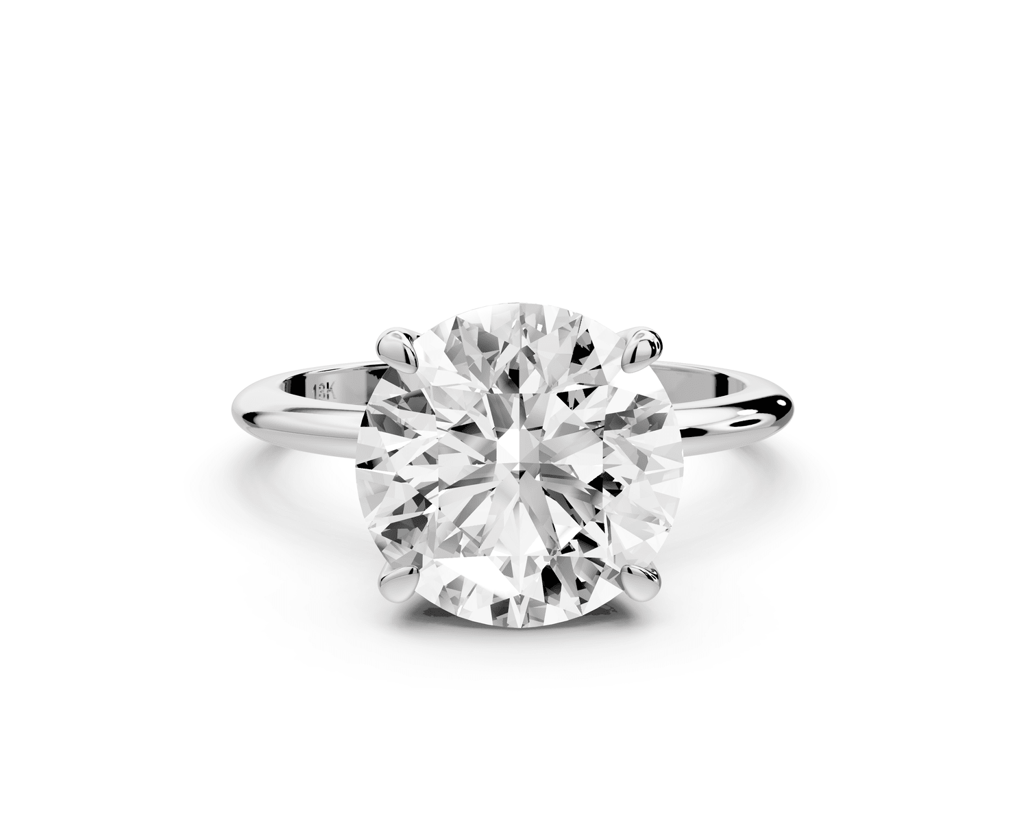 Odessa - 4ct 18k white gold round Knife Edge Solitaire Engagement Ring - Mr. Alex Jewelry
