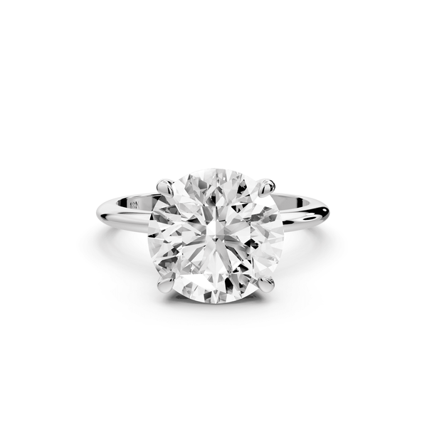 Odessa - 4ct 18k white gold round Knife Edge Solitaire Engagement Ring - Mr. Alex Jewelry