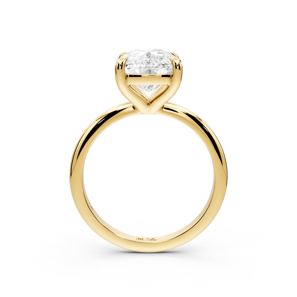 Odessa - 4ct 18k yellow gold Elongated Cushion Knife Edge Solitaire Engagement Ring - Mr. Alex Jewelry