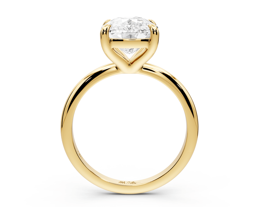 Odessa - 4ct 18k yellow gold Elongated Cushion Knife Edge Solitaire Engagement Ring - Mr. Alex Jewelry