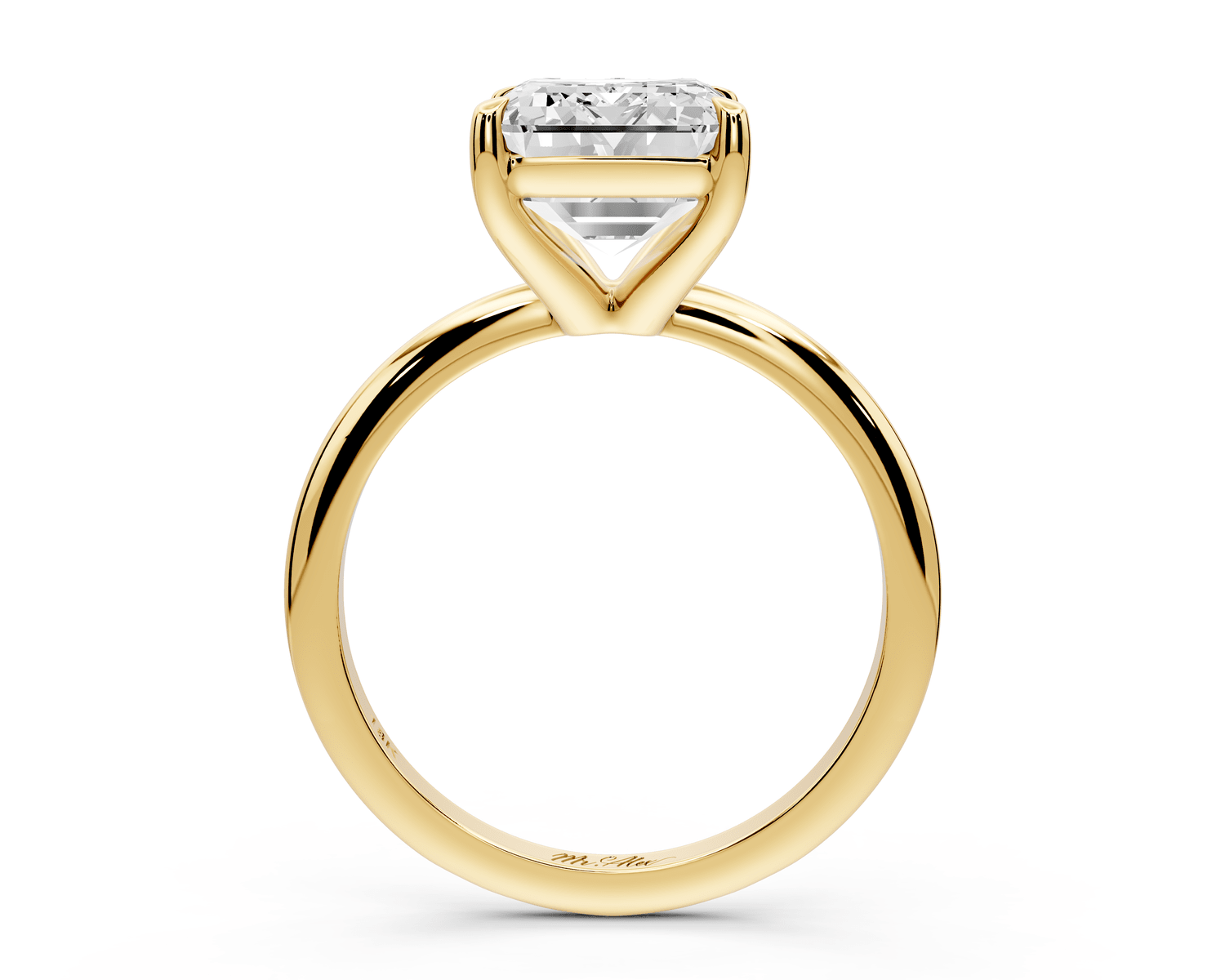 Odessa - 4ct 18k yellow gold emerald Knife Edge Solitaire Engagement Ring - Mr. Alex Jewelry