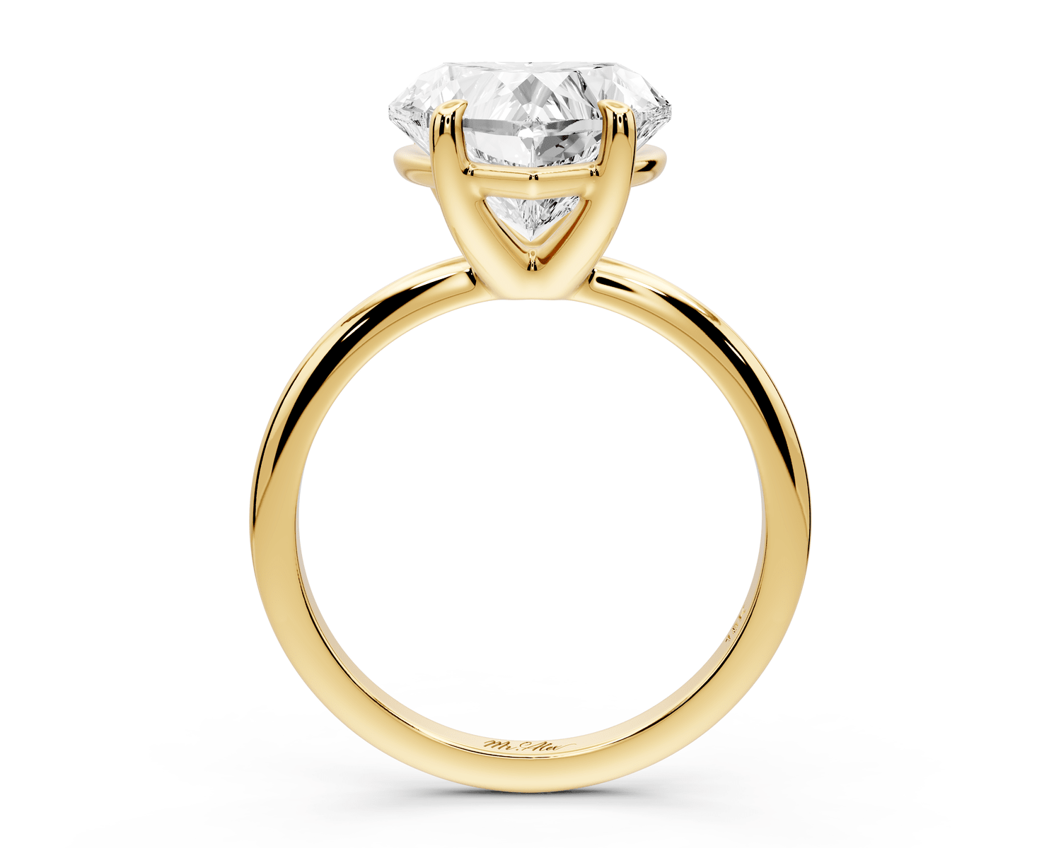 Odessa - 4ct 18k yellow gold heart Knife Edge Solitaire Engagement Ring - Mr. Alex Jewelry
