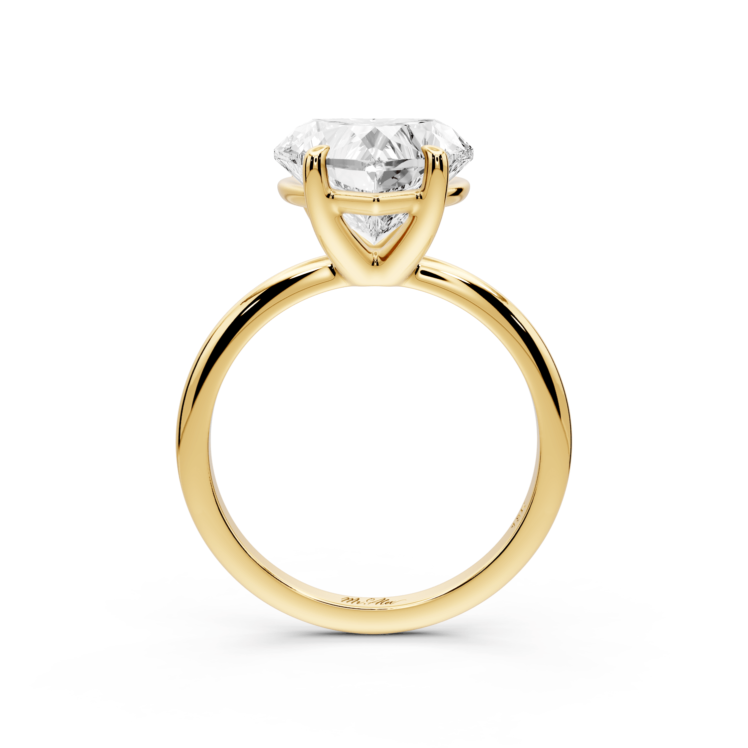 Odessa - 4ct 18k yellow gold heart Knife Edge Solitaire Engagement Ring - Mr. Alex Jewelry
