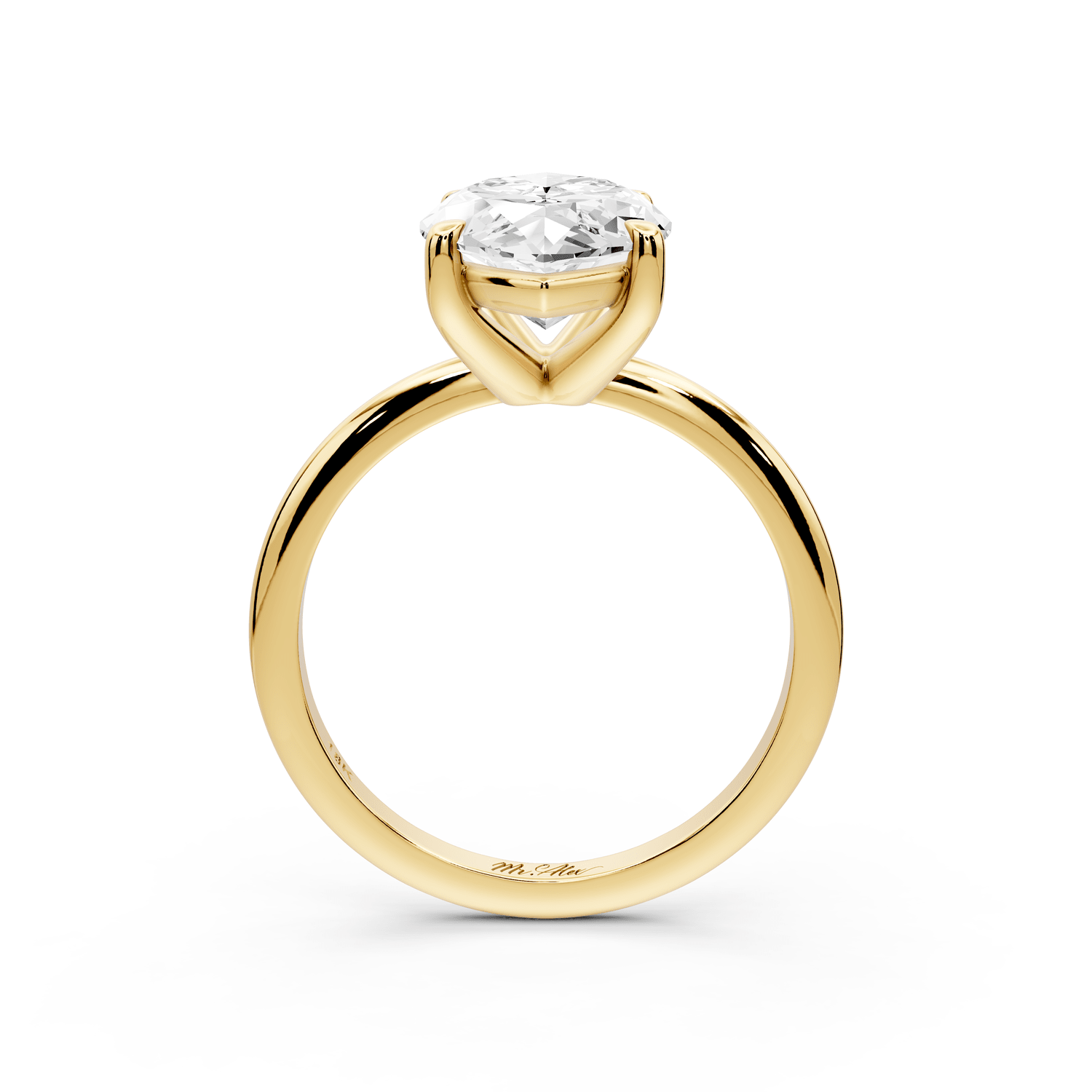 Odessa - 4ct 18k yellow gold marquise Knife Edge Solitaire Engagement Ring - Mr. Alex Jewelry