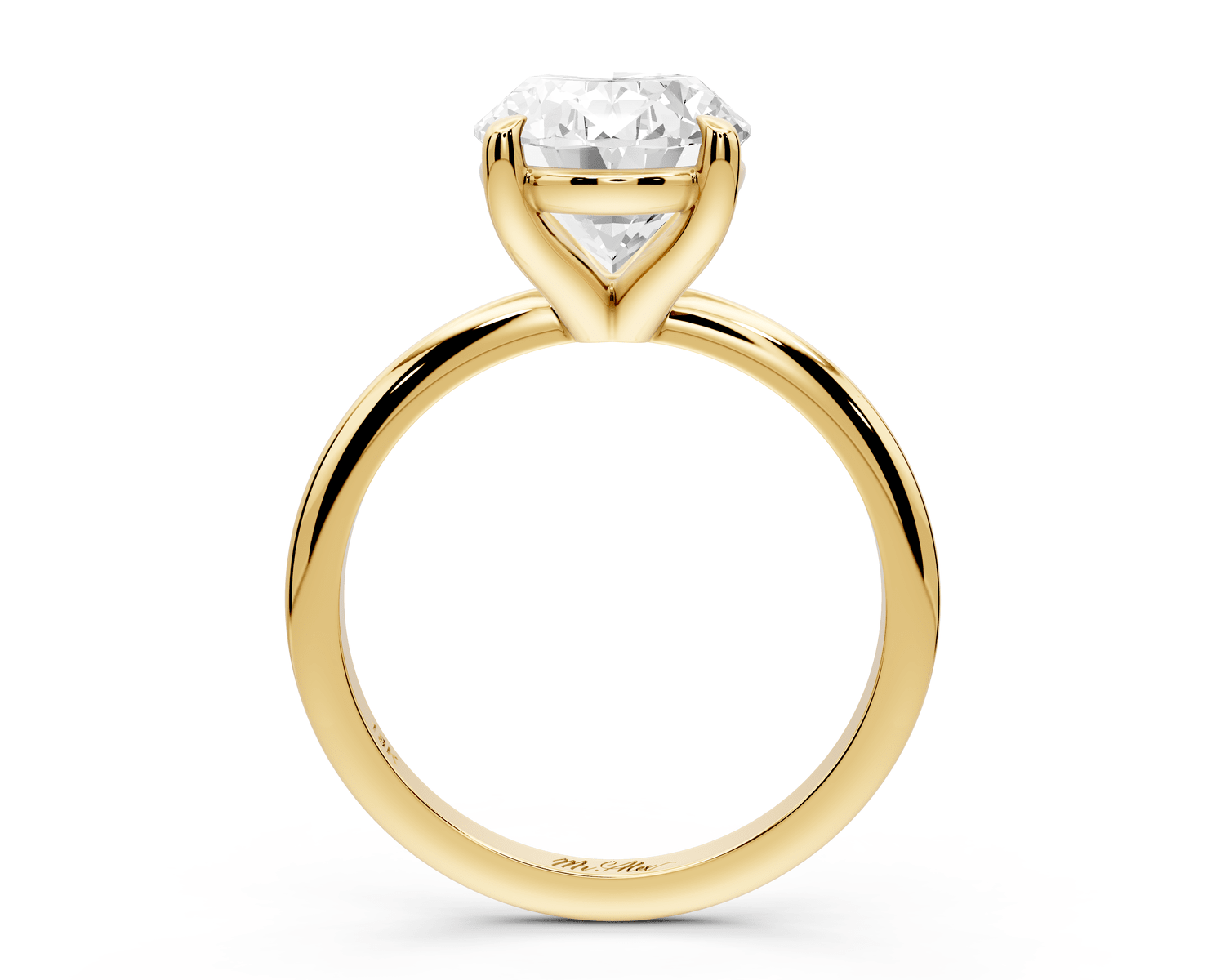 Odessa - 4ct 18k yellow gold oval Knife Edge Solitaire Engagement Ring - Mr. Alex Jewelry