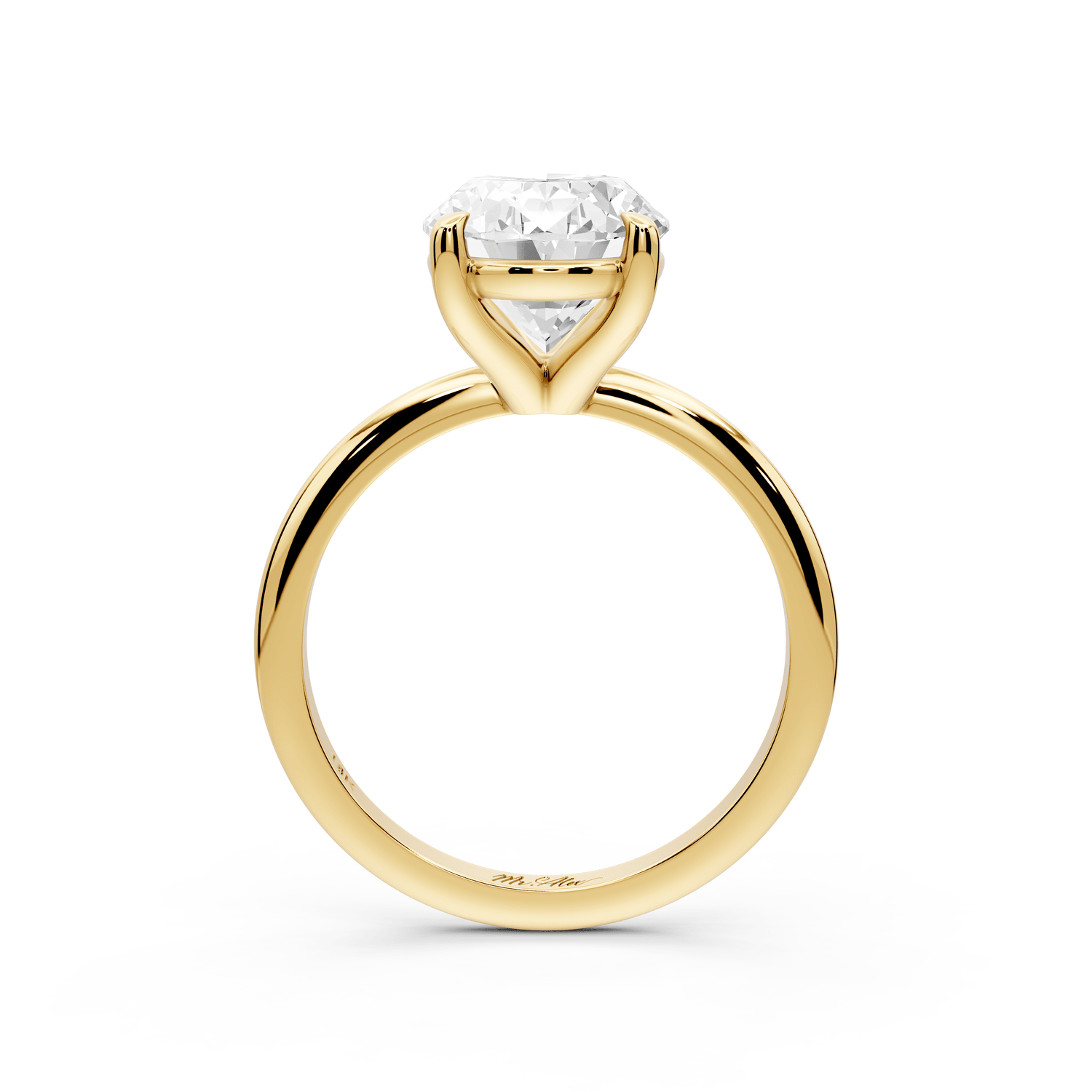 Odessa - 4ct 18k yellow gold oval Knife Edge Solitaire Engagement Ring - Mr. Alex Jewelry