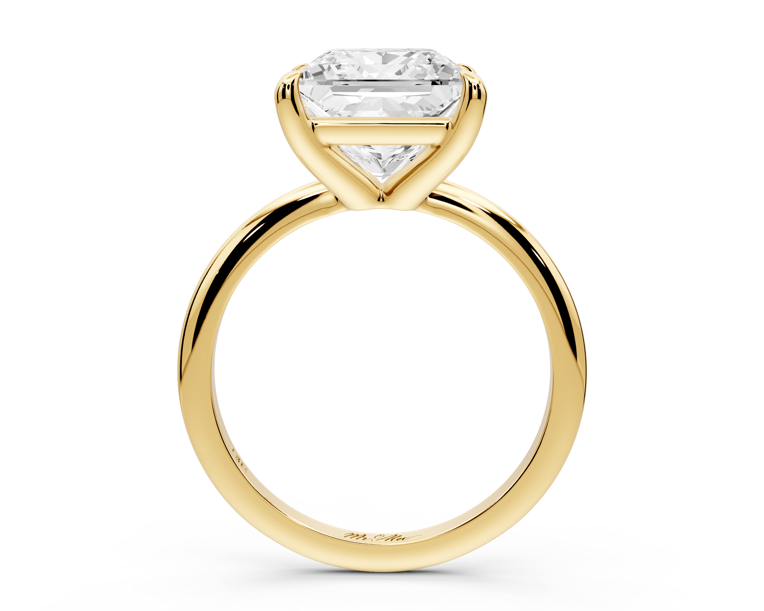 Odessa - 4ct 18k yellow gold princess Knife Edge Solitaire Engagement Ring - Mr. Alex Jewelry