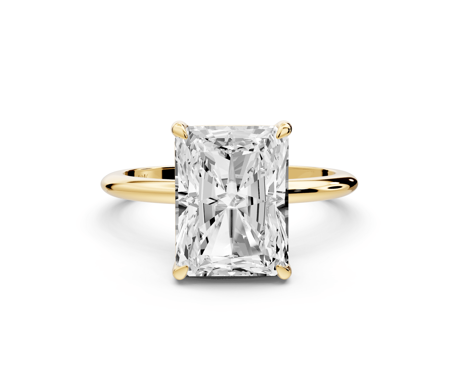 Odessa - 4ct 18k yellow gold radiant Knife Edge Solitaire Engagement Ring - Mr. Alex Jewelry