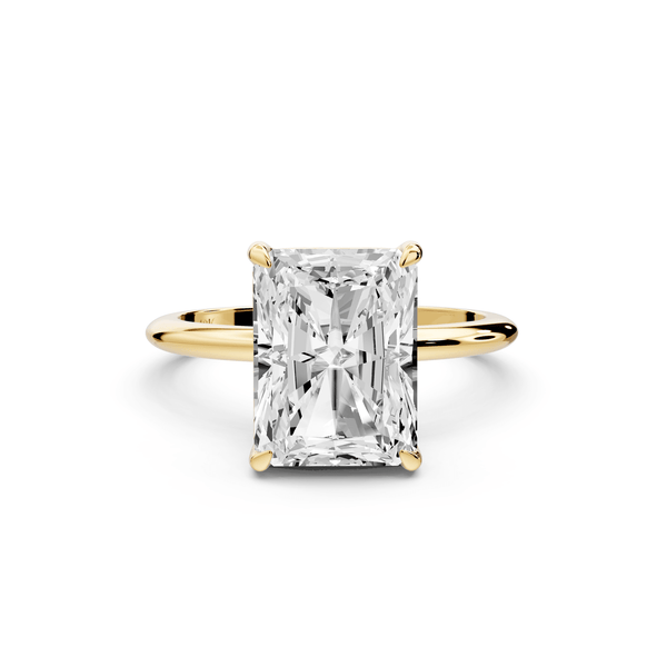 Odessa - 4ct 18k yellow gold radiant Knife Edge Solitaire Engagement Ring - Mr. Alex Jewelry