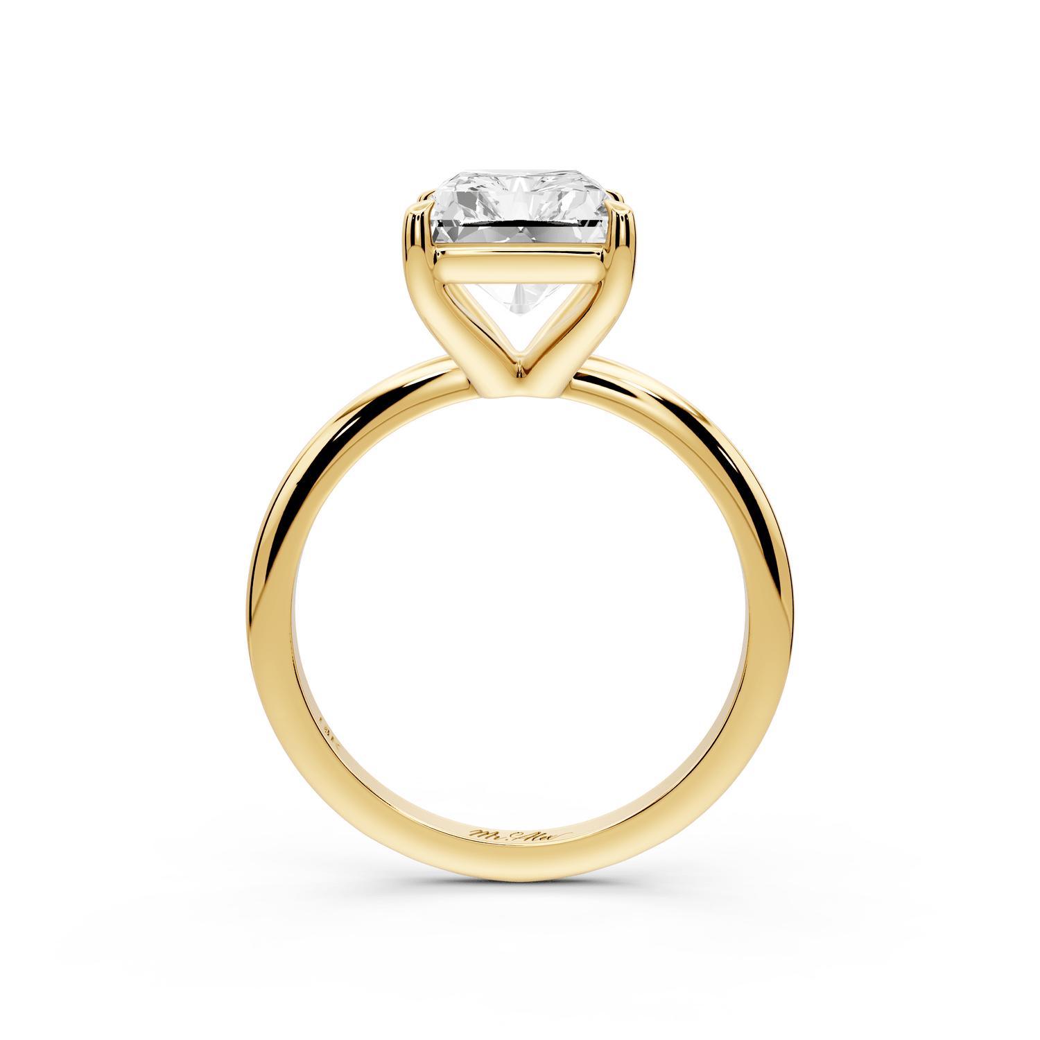 Odessa - 4ct 18k yellow gold radiant Knife Edge Solitaire Engagement Ring - Mr. Alex Jewelry