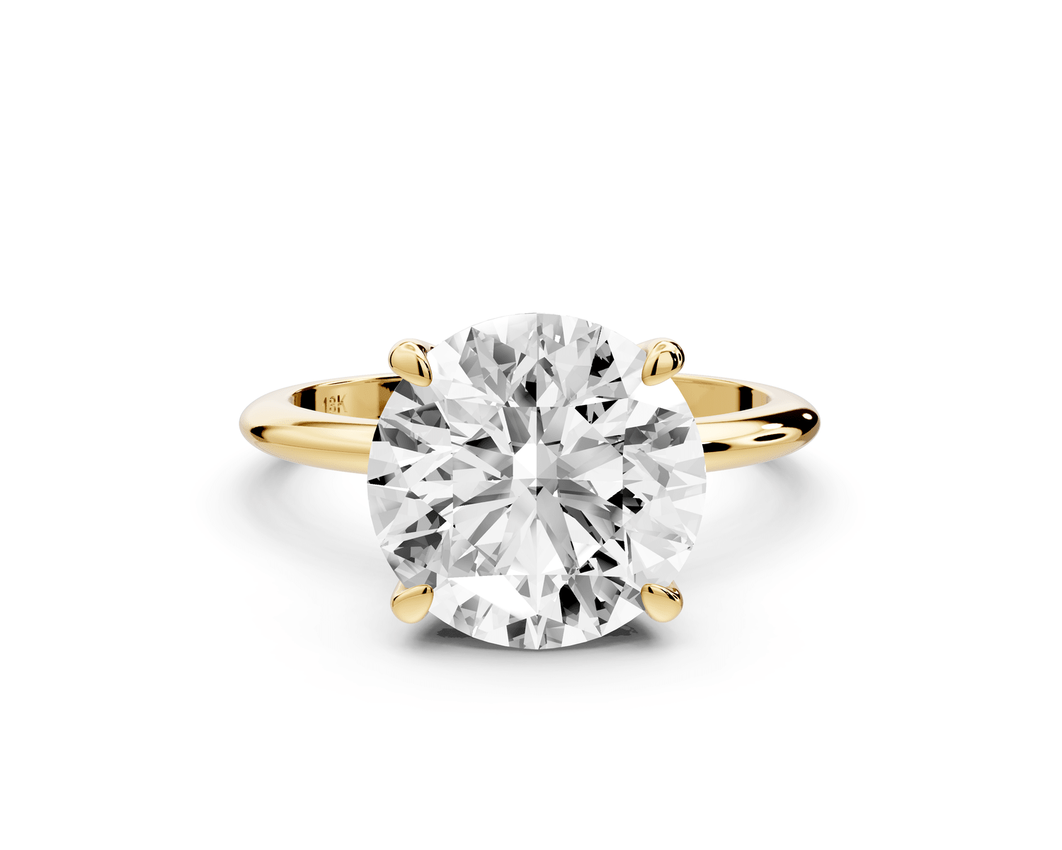 Odessa - 4ct 18k yellow gold round Knife Edge Solitaire Engagement Ring - Mr. Alex Jewelry
