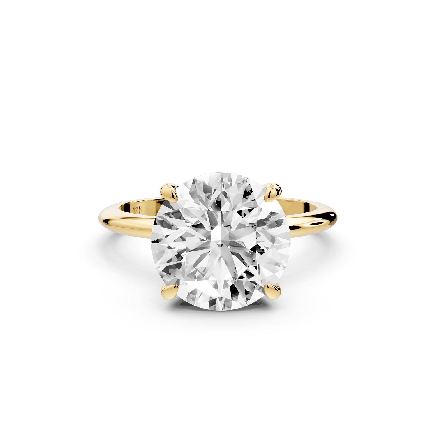 Odessa - 4ct 18k yellow gold round Knife Edge Solitaire Engagement Ring - Mr. Alex Jewelry