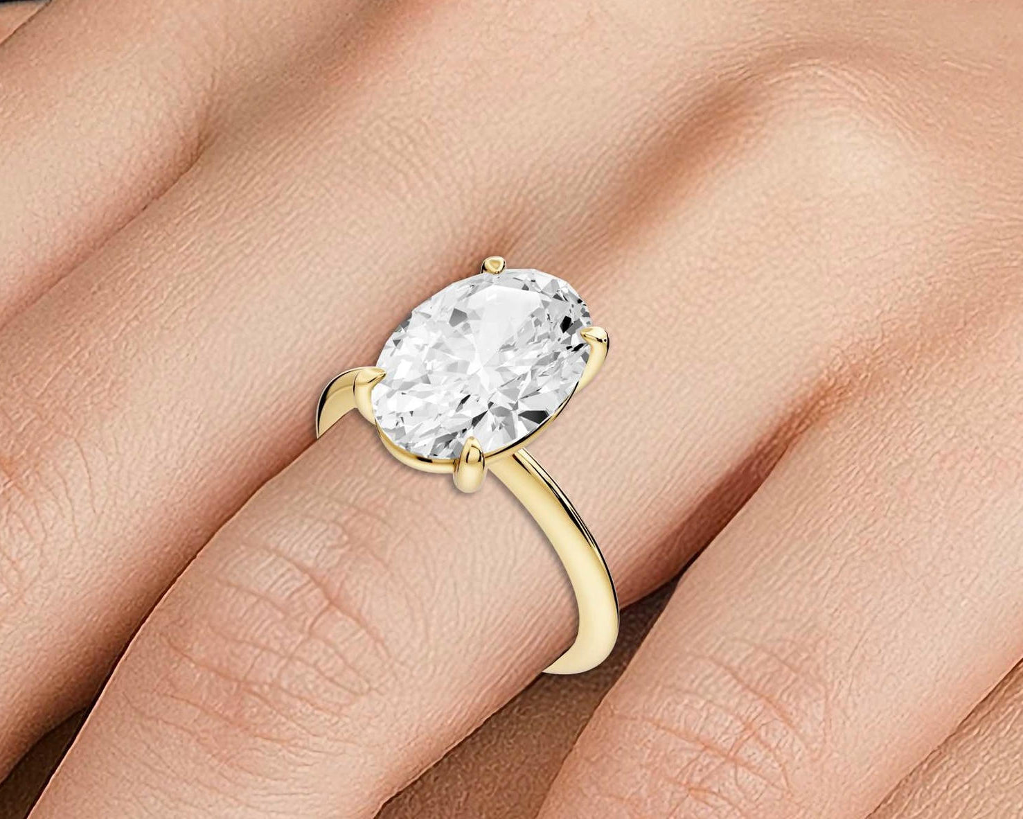 Odessa - 4ct oval Engagement Ring 18k yellow gold - Mr. Alex Jewelry