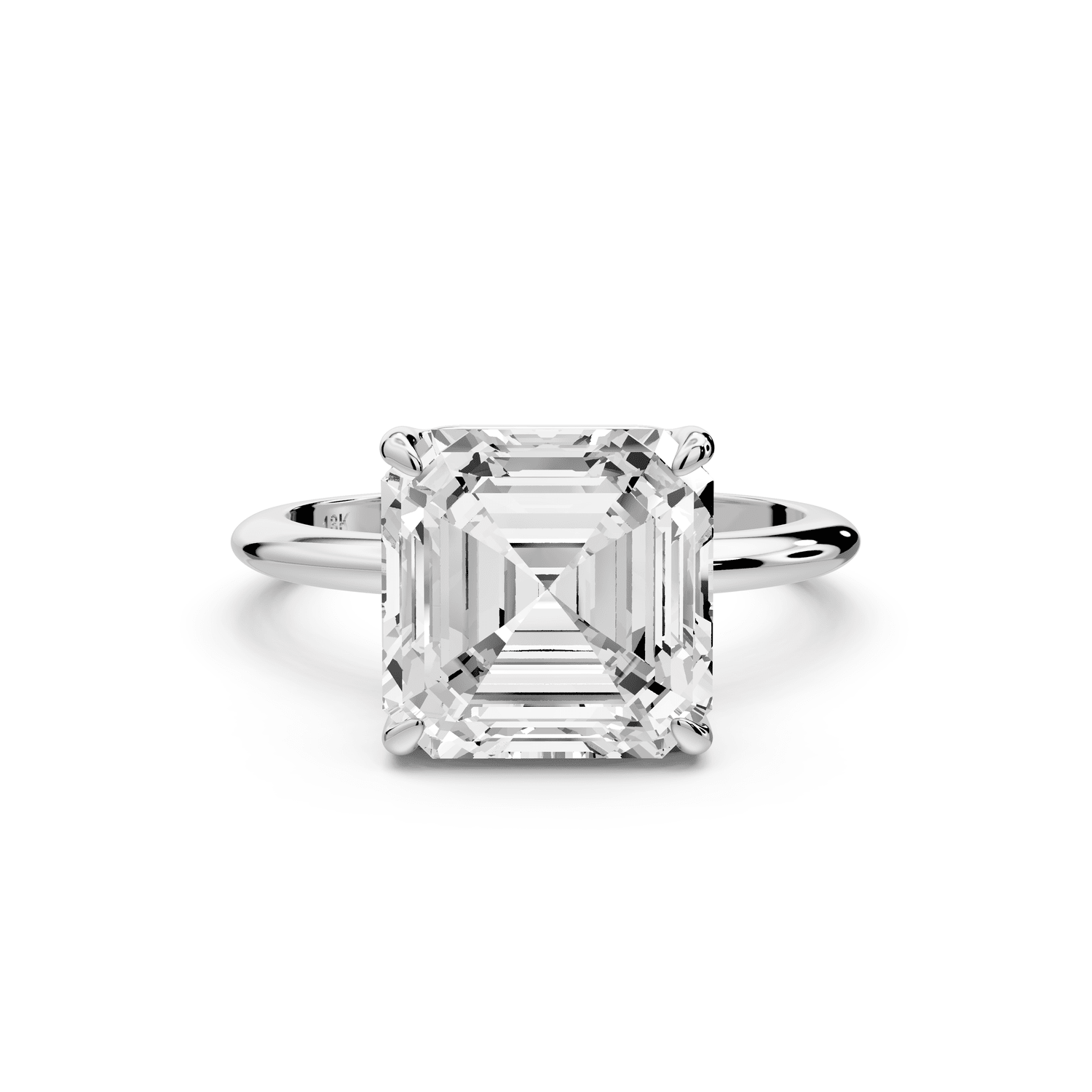Odessa - 4ct platinum asscher Knife Edge Solitaire Engagement Ring - Mr. Alex Jewelry