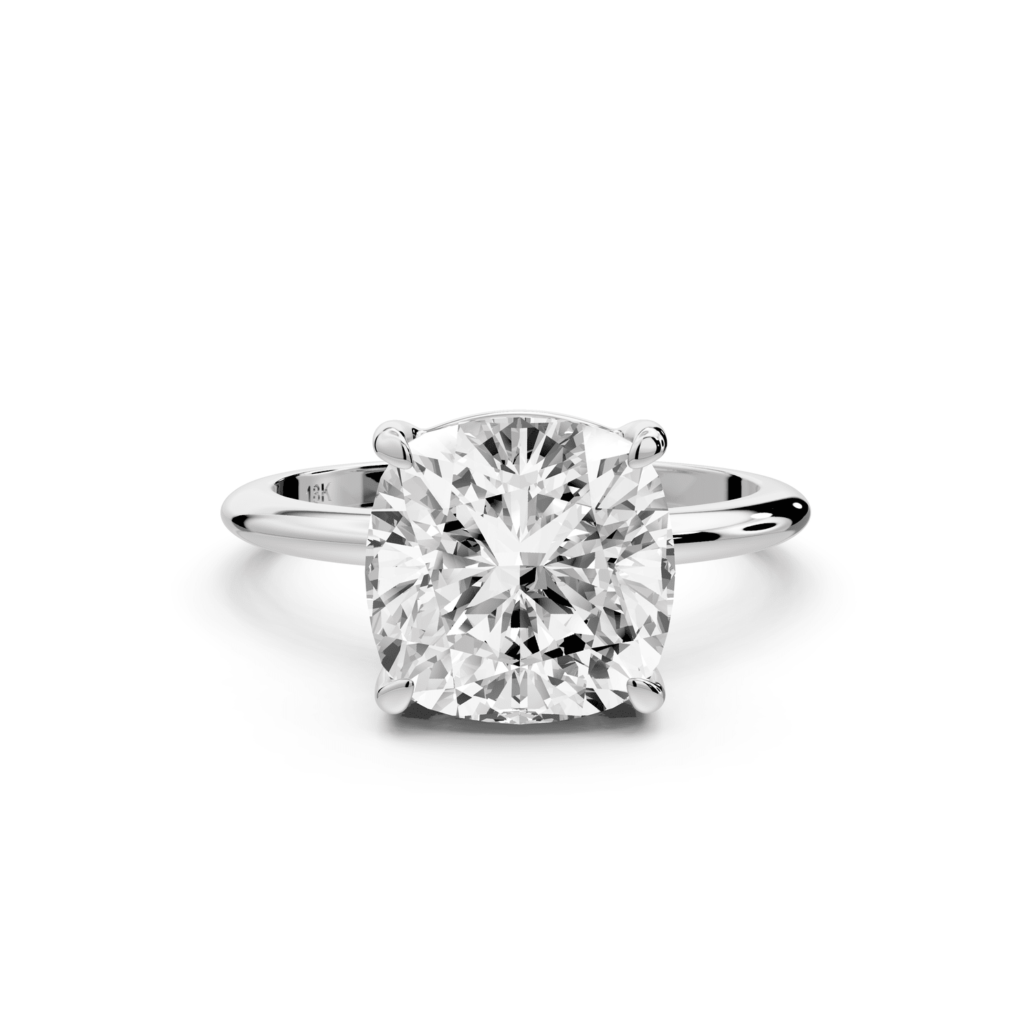 Odessa - 4ct platinum cushion Knife Edge Solitaire Engagement Ring - Mr. Alex Jewelry