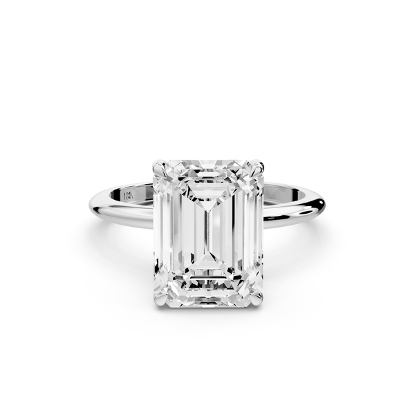 Odessa - 4ct platinum emerald Knife Edge Solitaire Engagement Ring - Mr. Alex Jewelry