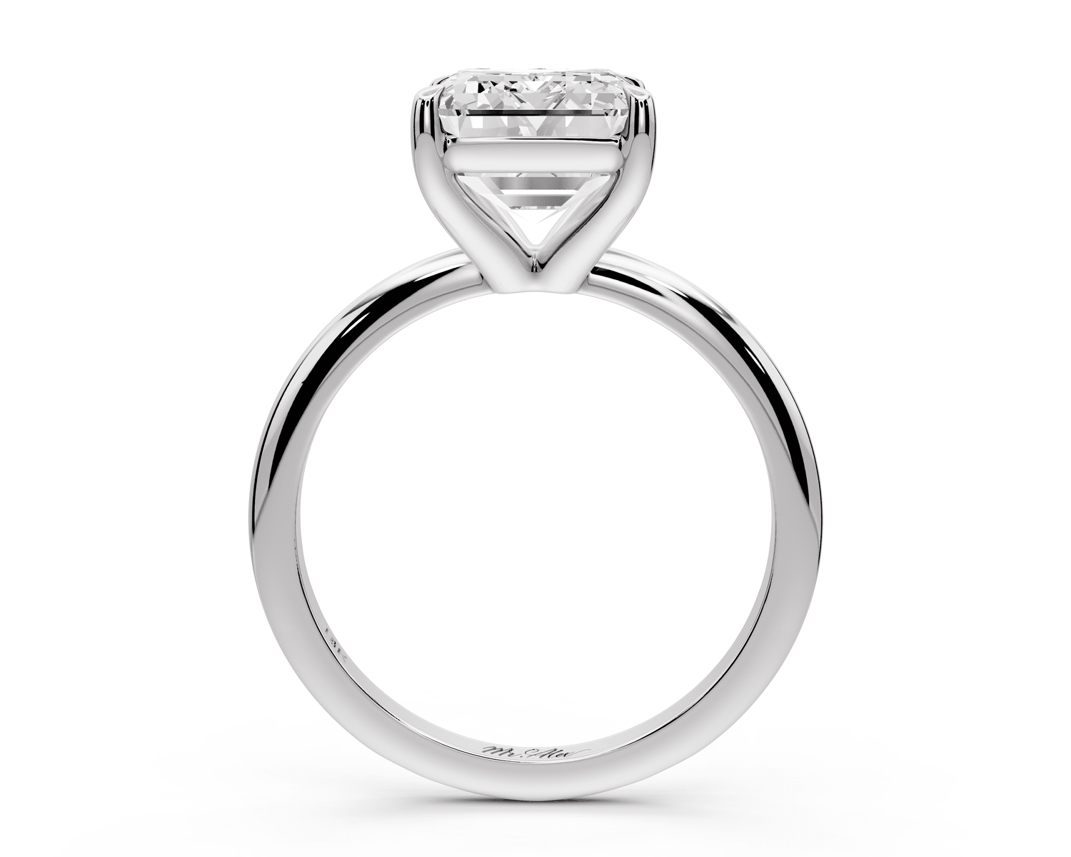 Odessa - 4ct platinum emerald Knife Edge Solitaire Engagement Ring - Mr. Alex Jewelry