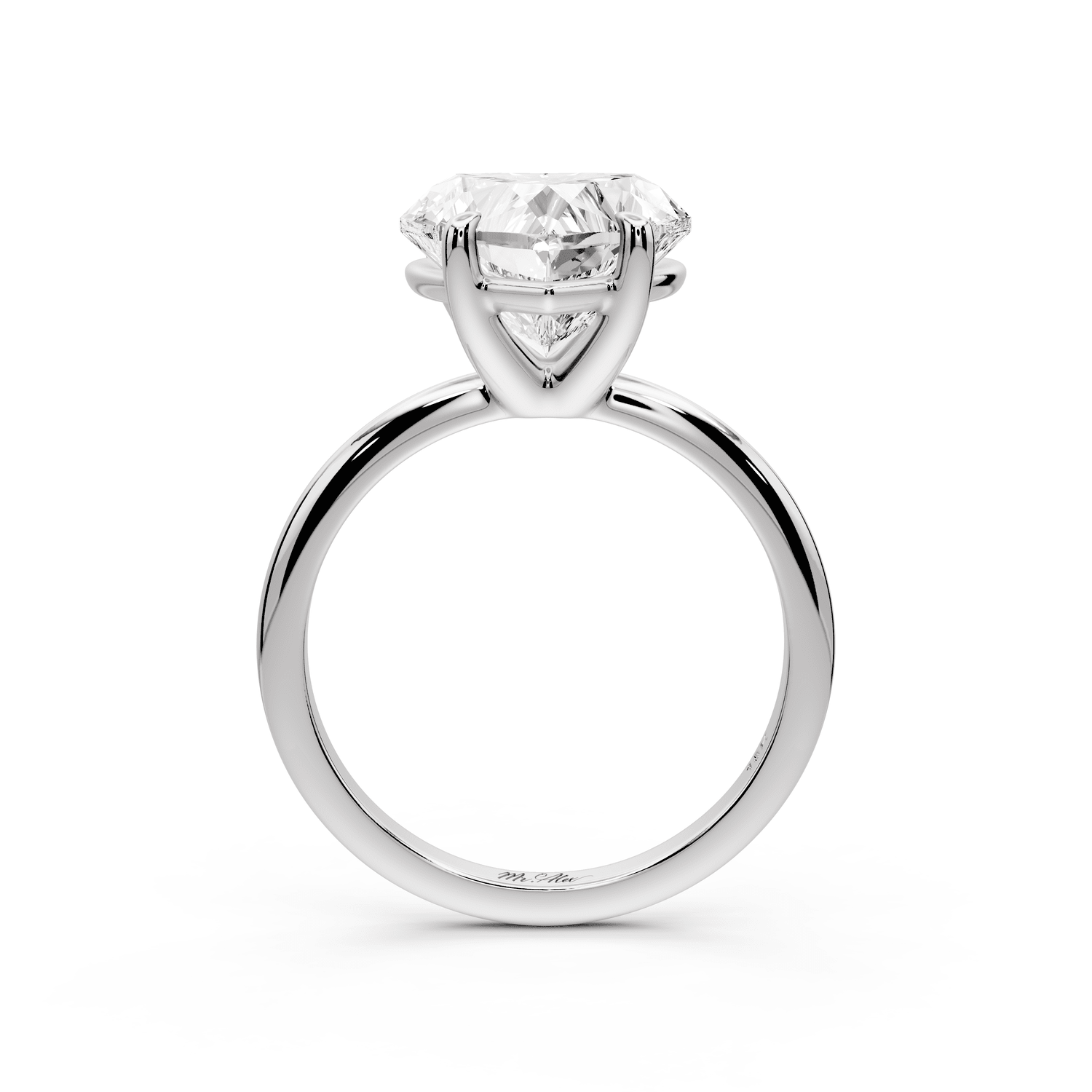 Odessa - 4ct platinum heart Knife Edge Solitaire Engagement Ring - Mr. Alex Jewelry