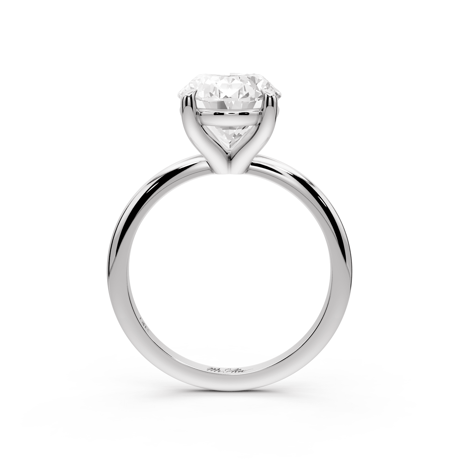Odessa - 4ct platinum oval Knife Edge Solitaire Engagement Ring - Mr. Alex Jewelry