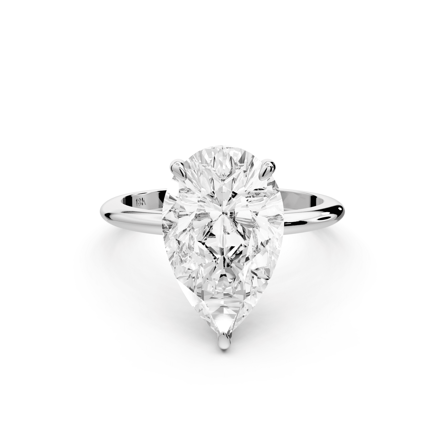 Odessa - 4ct platinum pear Knife Edge Solitaire Engagement Ring - Mr. Alex Jewelry
