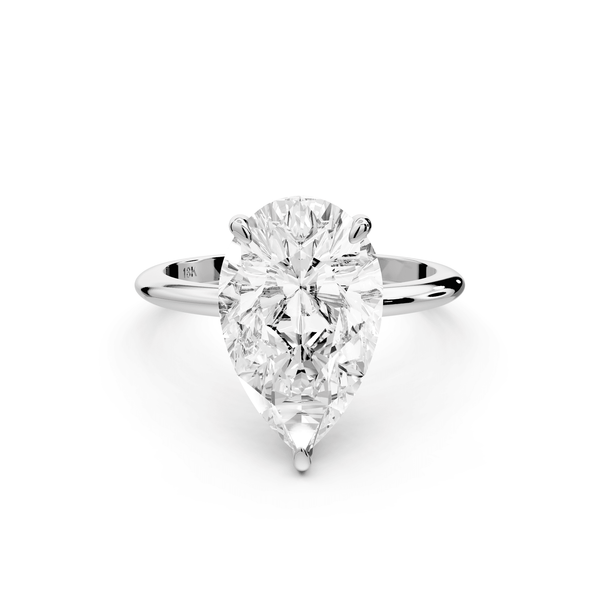 Odessa - 4ct platinum pear Knife Edge Solitaire Engagement Ring - Mr. Alex Jewelry