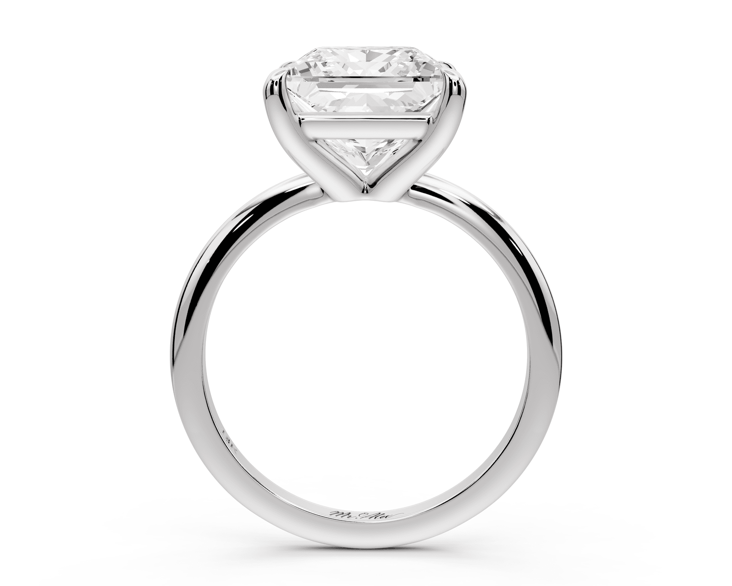 Odessa - 4ct platinum princess Knife Edge Solitaire Engagement Ring - Mr. Alex Jewelry