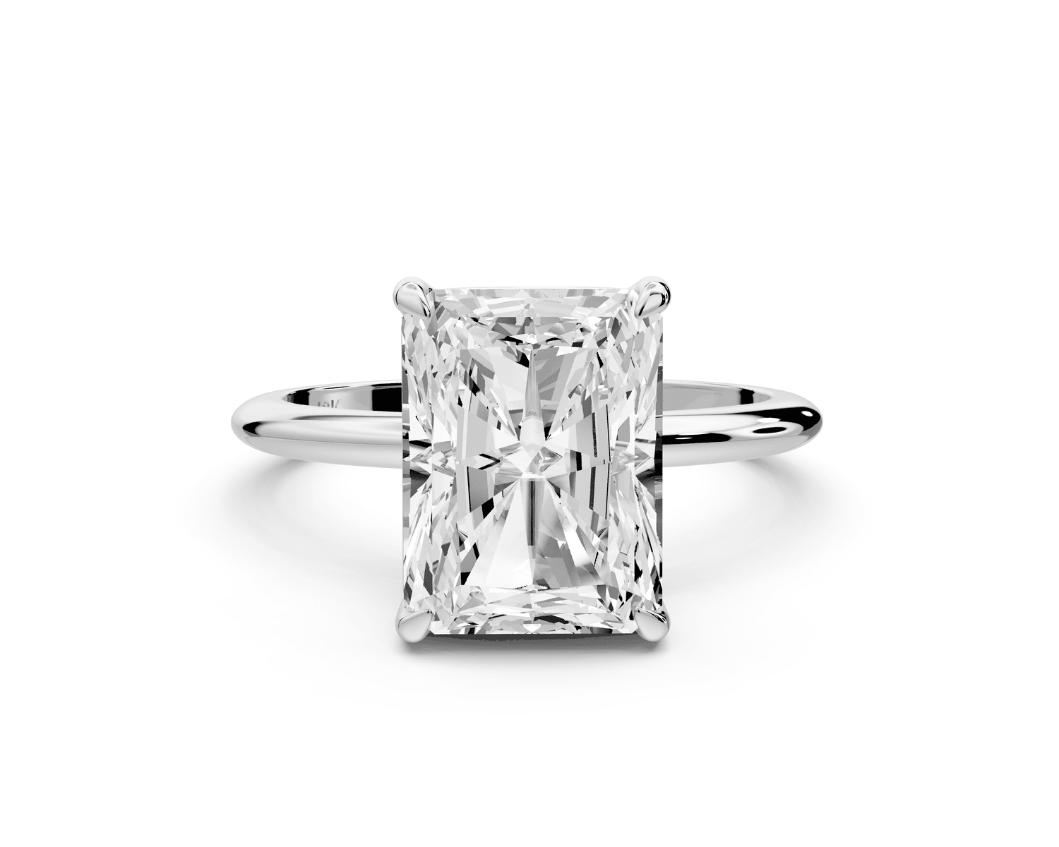 Odessa - 4ct platinum radiant Knife Edge Solitaire Engagement Ring - Mr. Alex Jewelry