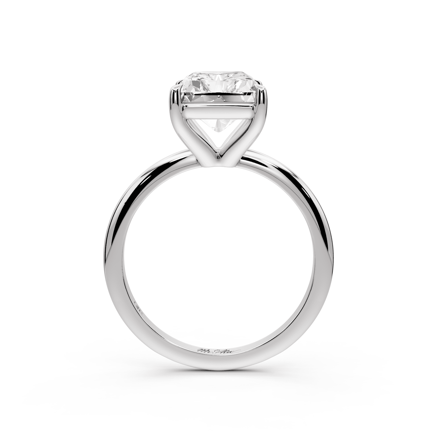 Odessa - 4ct platinum radiant Knife Edge Solitaire Engagement Ring - Mr. Alex Jewelry