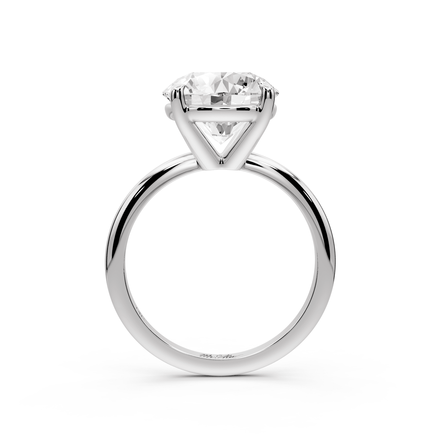 Odessa - 4ct platinum round Knife Edge Solitaire Engagement Ring - Mr. Alex Jewelry