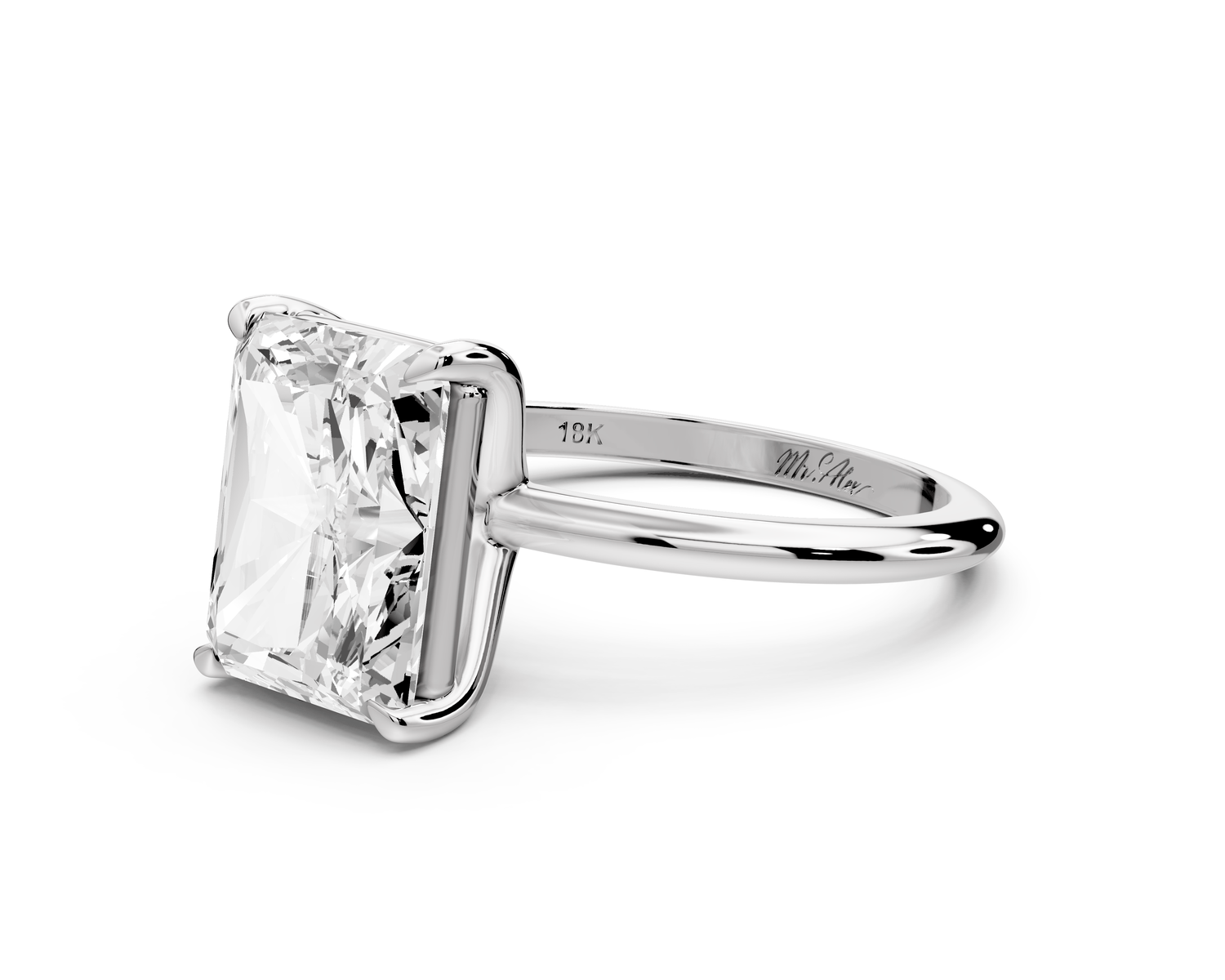 Odessa - 4ct radiant Engagement Ring 18k white gold - Mr. Alex Jewelry