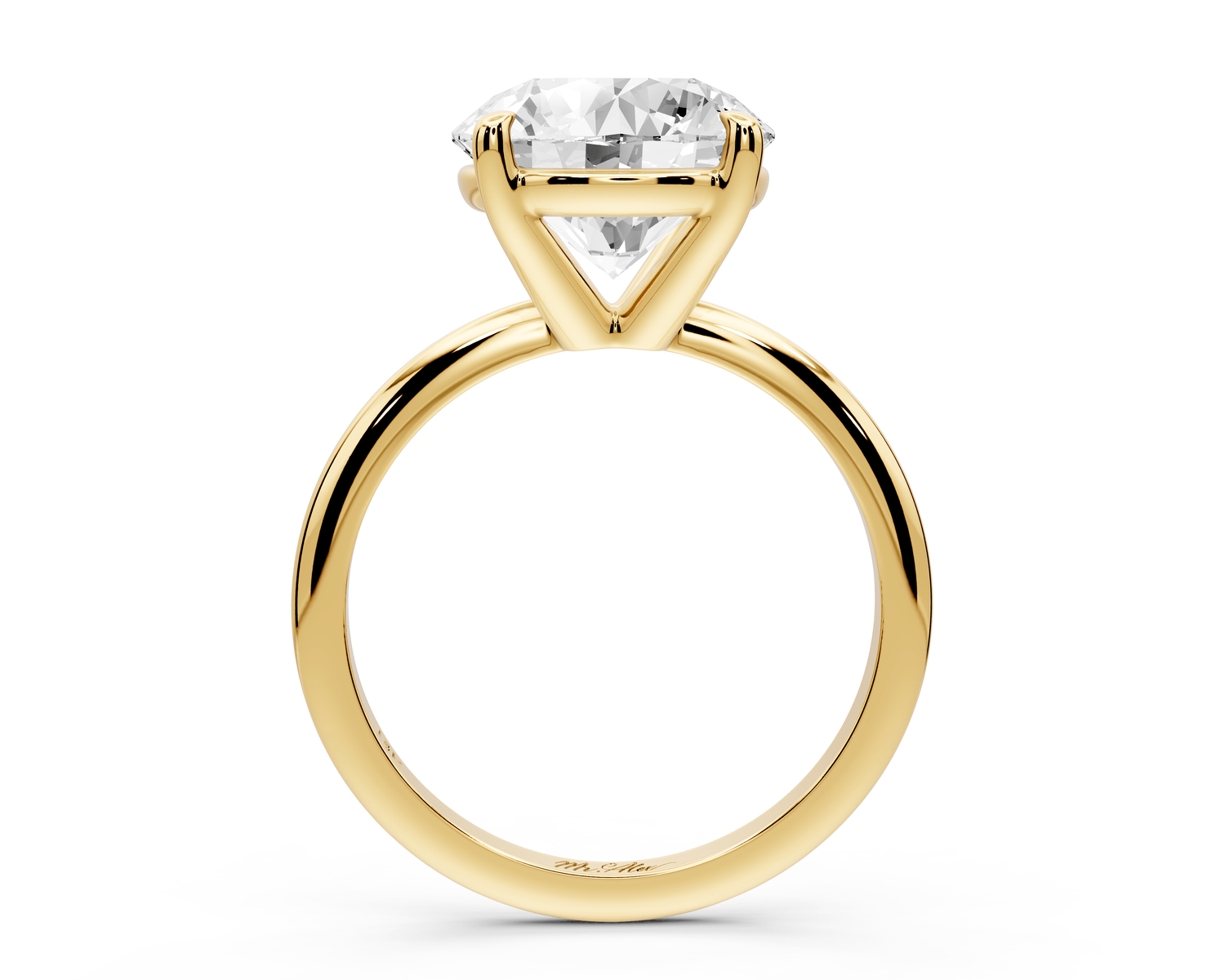 Odessa - 4ct round Engagement Ring 18k yellow gold - Mr. Alex Jewelry