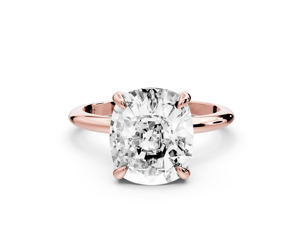 Odessa - 5ct 14k rose gold Elongated Cushion Knife Edge Solitaire Engagement Ring - Mr. Alex Jewelry