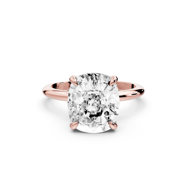 Odessa - 5ct 14k rose gold Elongated Cushion Knife Edge Solitaire Engagement Ring - Mr. Alex Jewelry