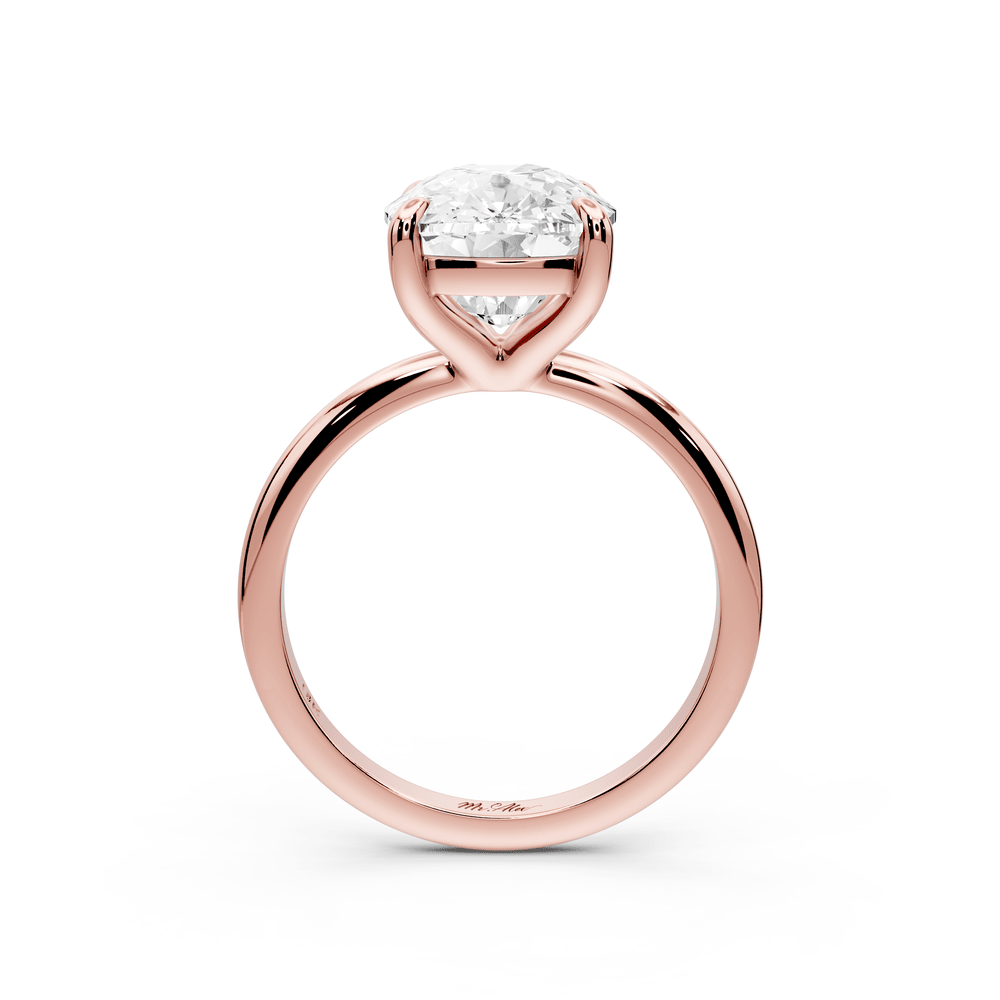 Odessa - 5ct 14k rose gold Elongated Cushion Knife Edge Solitaire Engagement Ring - Mr. Alex Jewelry