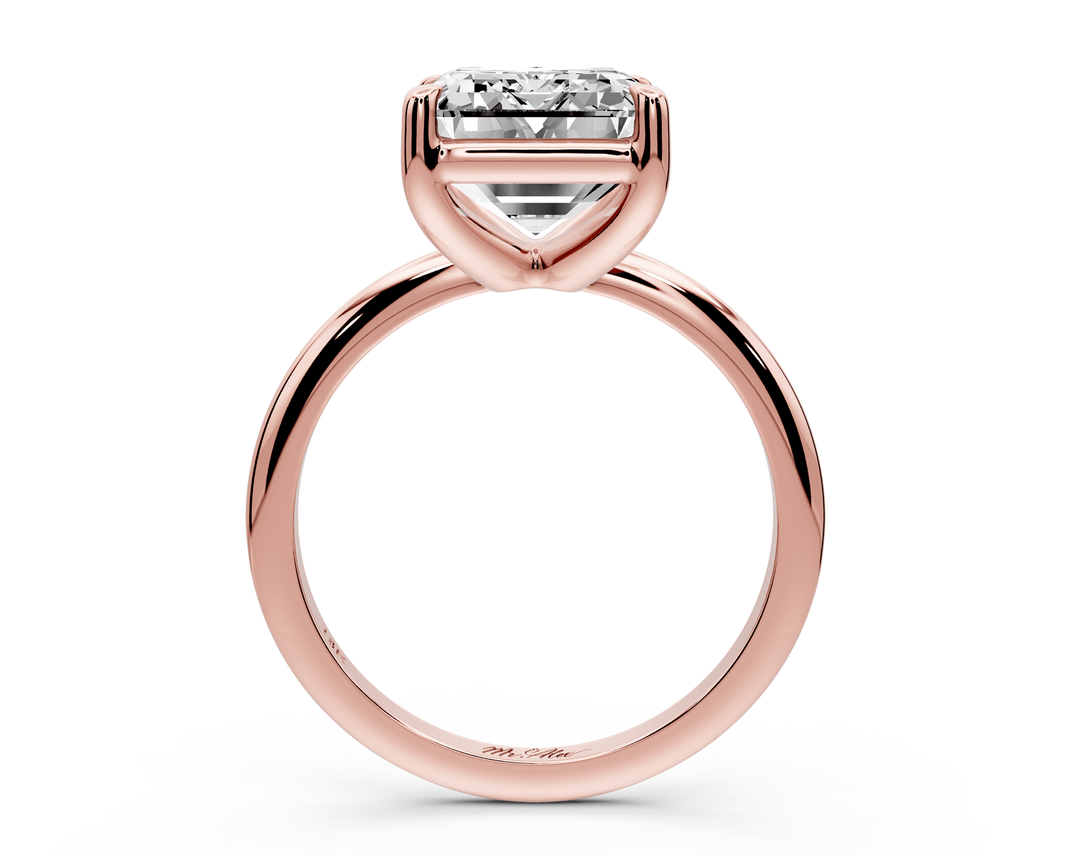 Odessa - 5ct 14k rose gold emerald Knife Edge Solitaire Engagement Ring - Mr. Alex Jewelry