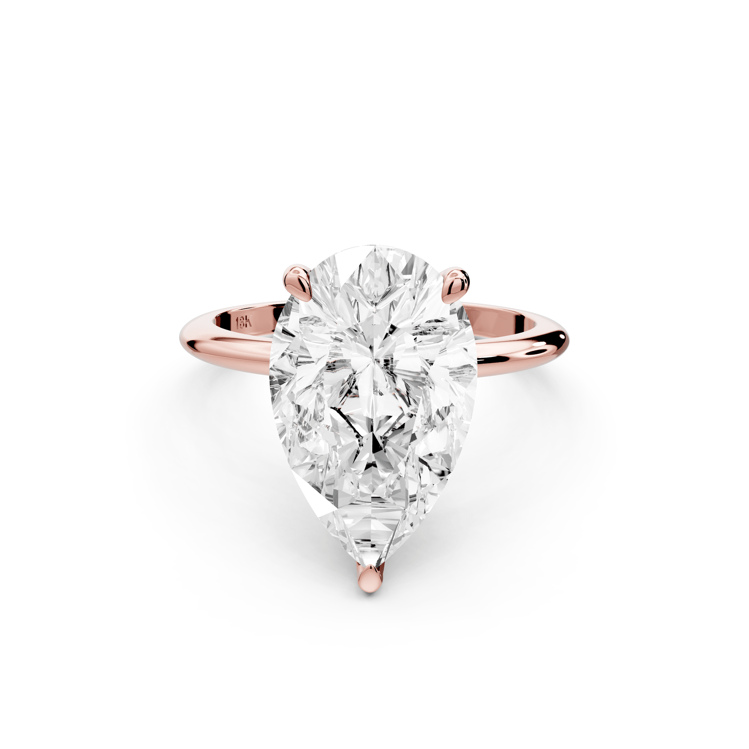 Odessa - 5ct 14k rose gold pear Knife Edge Solitaire Engagement Ring - Mr. Alex Jewelry