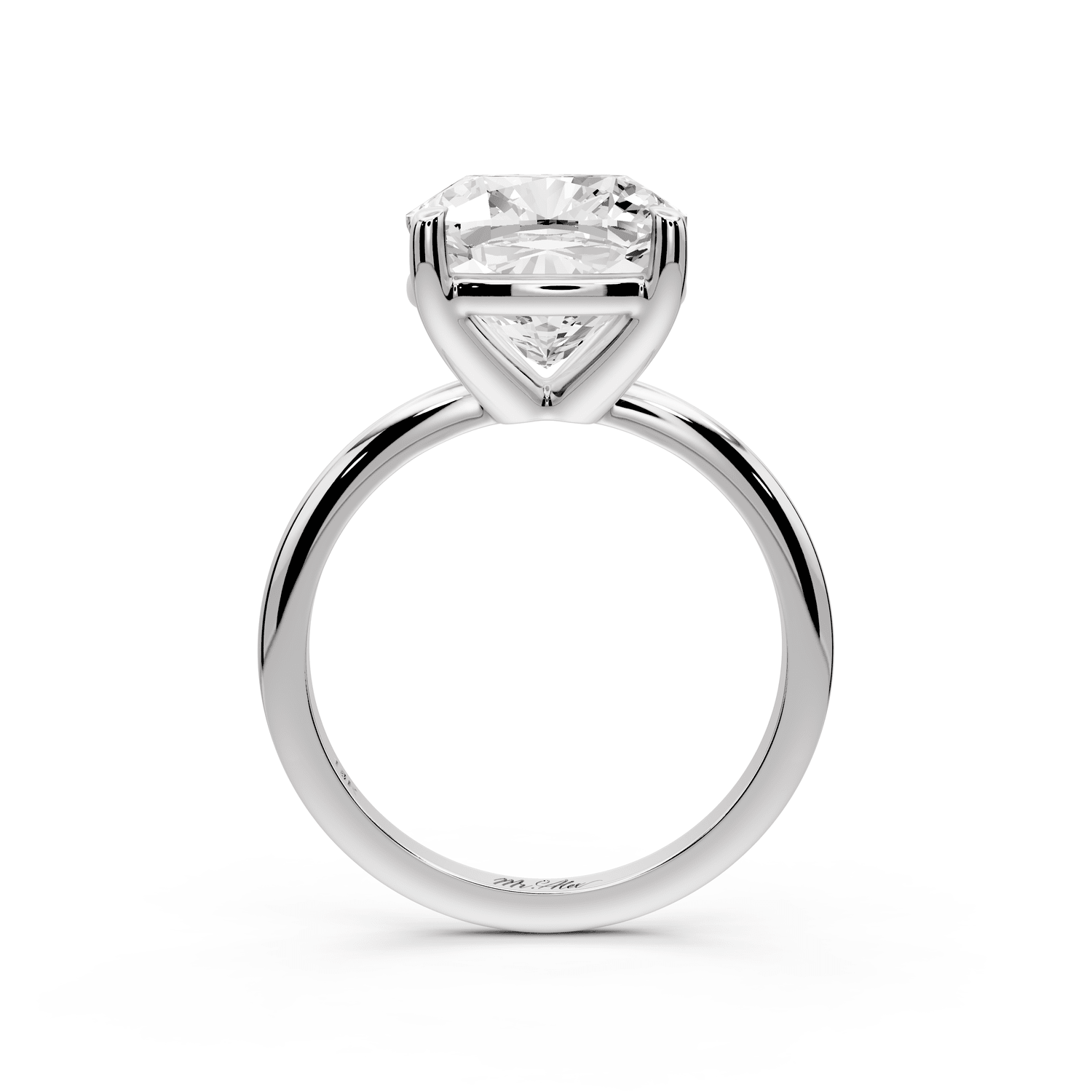 Odessa - 5ct 14k white gold cushion Knife Edge Solitaire Engagement Ring - Mr. Alex Jewelry