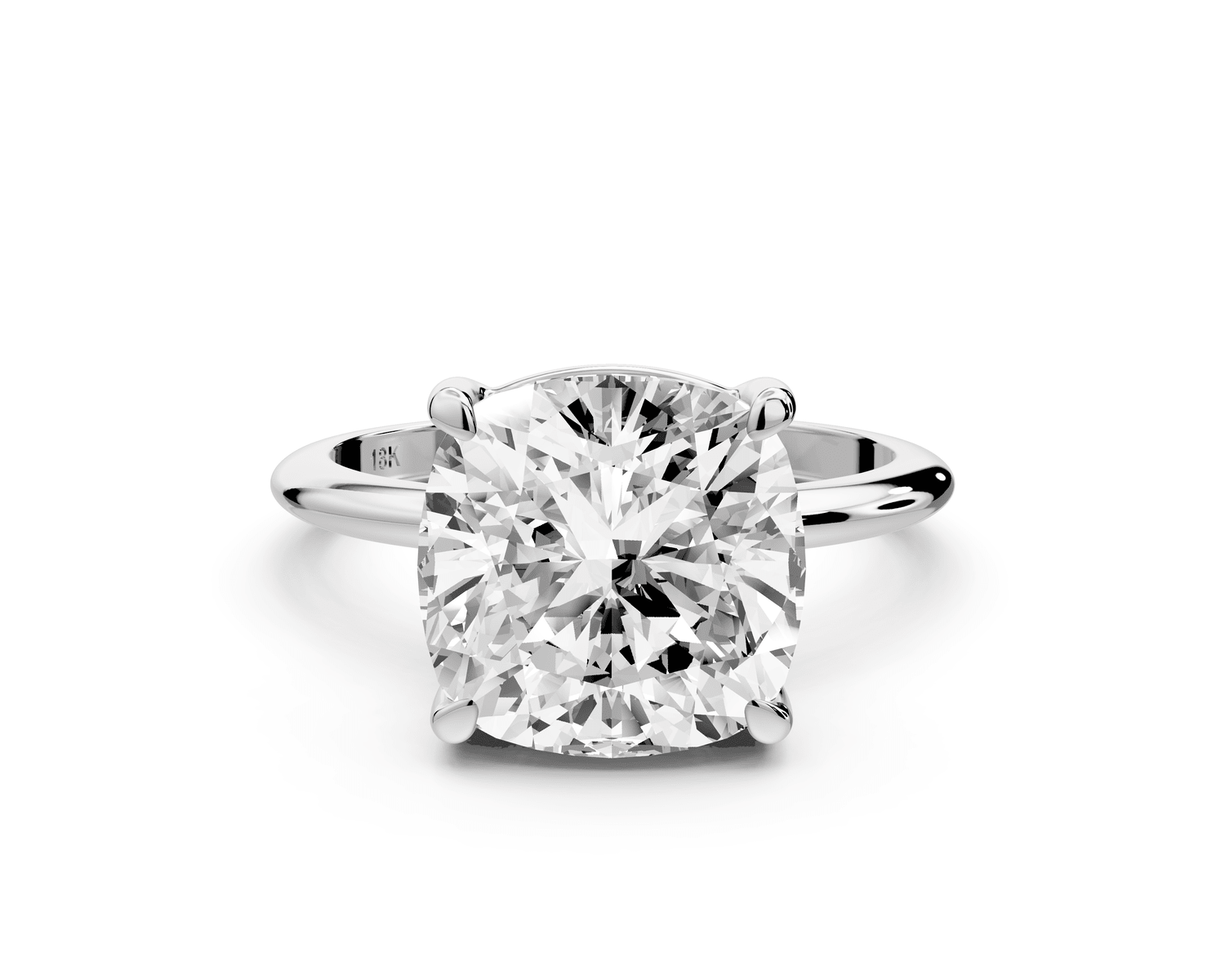 Odessa - 5ct 14k white gold cushion Knife Edge Solitaire Engagement Ring - Mr. Alex Jewelry