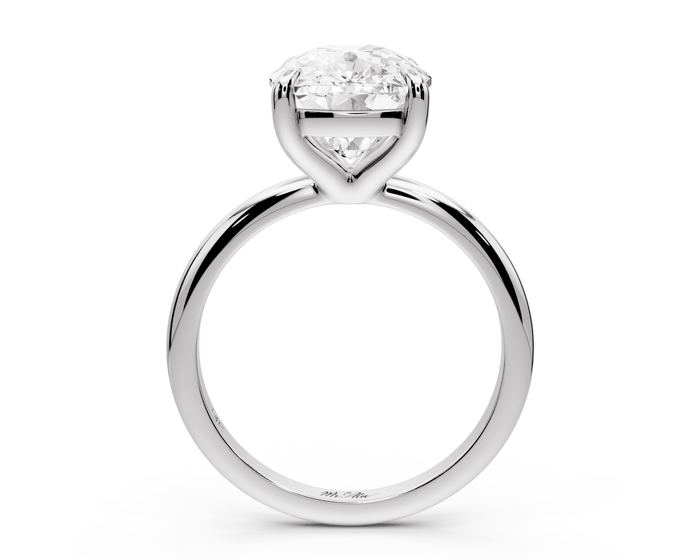 Odessa - 5ct 14k white gold Elongated Cushion Knife Edge Solitaire Engagement Ring - Mr. Alex Jewelry