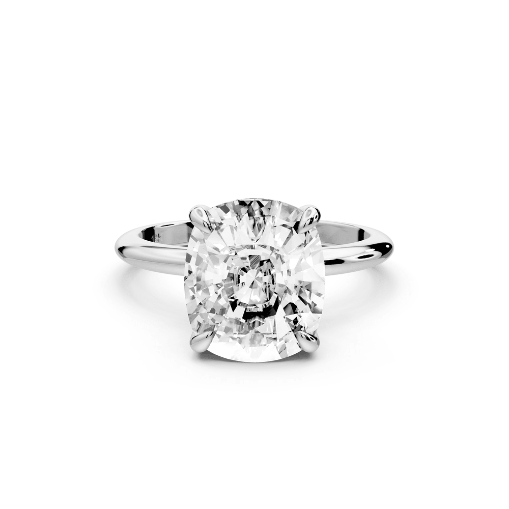 Odessa - 5ct 14k white gold Elongated Cushion Knife Edge Solitaire Engagement Ring - Mr. Alex Jewelry