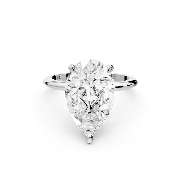 Odessa - 5ct 14k white gold pear Knife Edge Solitaire Engagement Ring - Mr. Alex Jewelry