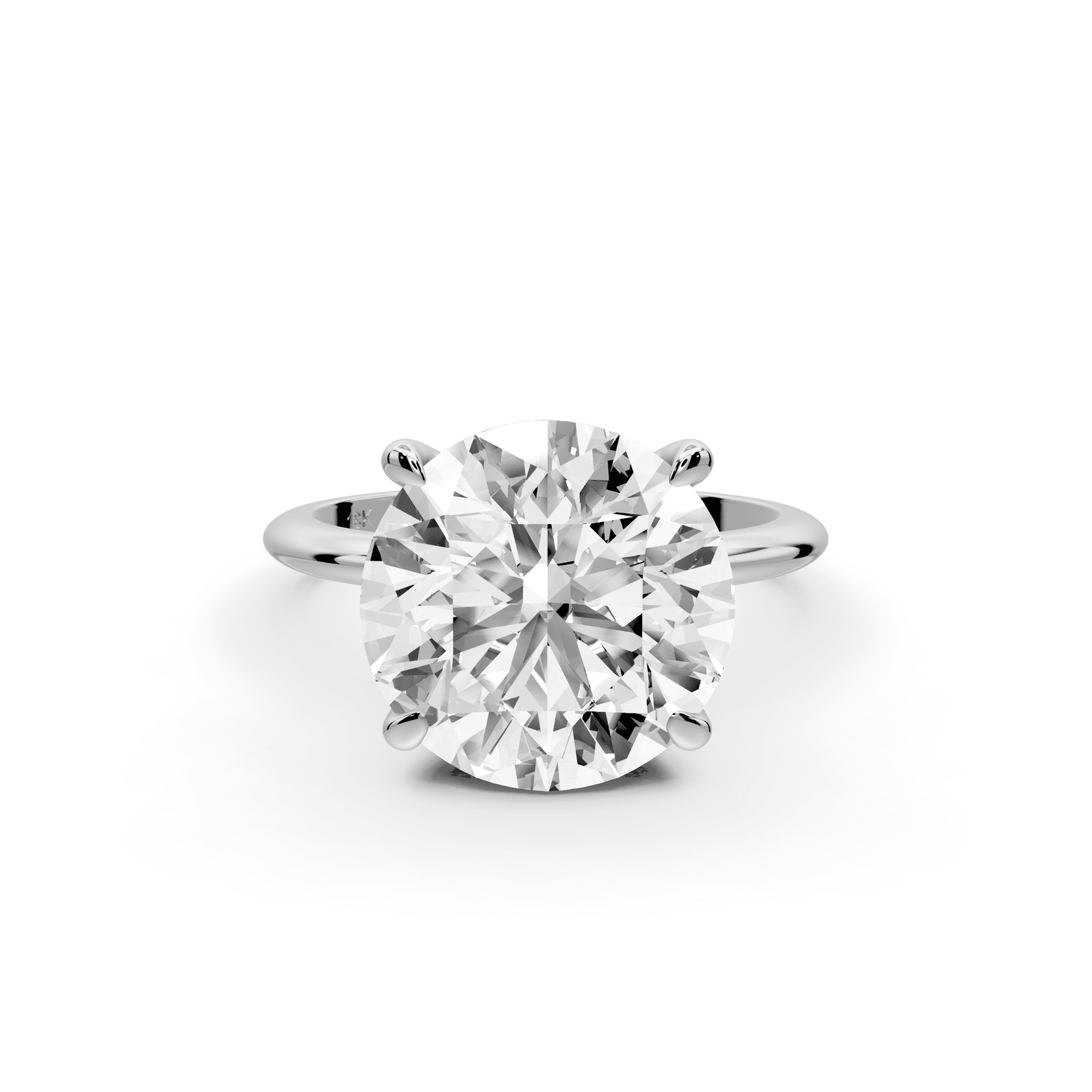 Odessa - 5ct 14k white gold round Knife Edge Solitaire Engagement Ring - Mr. Alex Jewelry